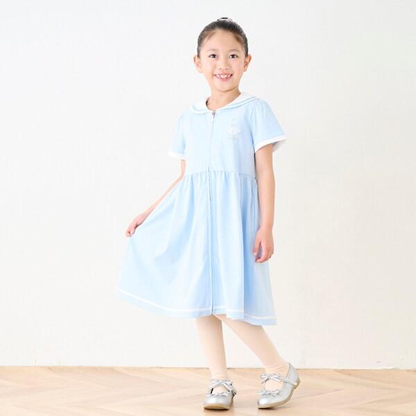 【芭蕾】前開襟水手領短袖連衣裙