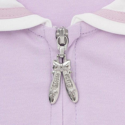 【芭蕾】前開襟水手領短袖連衣裙