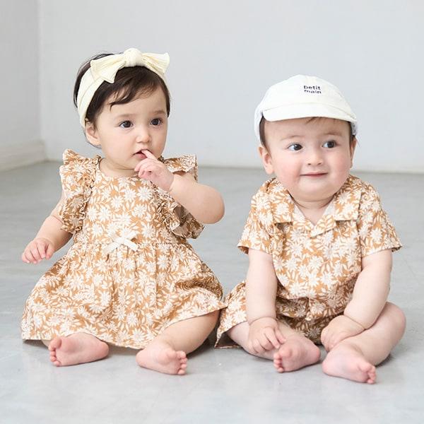 花卉圖案褶皺連衣裙（嬰兒）
