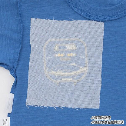 新幹線下襬格紋貼布短袖T恤