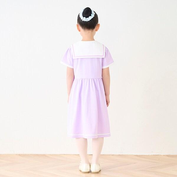 【芭蕾】前開襟水手領短袖連衣裙