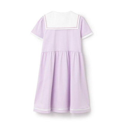 【芭蕾】前開襟水手領短袖連衣裙