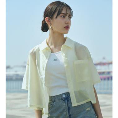 【接觸冷感/清涼】短袖透視襯衫