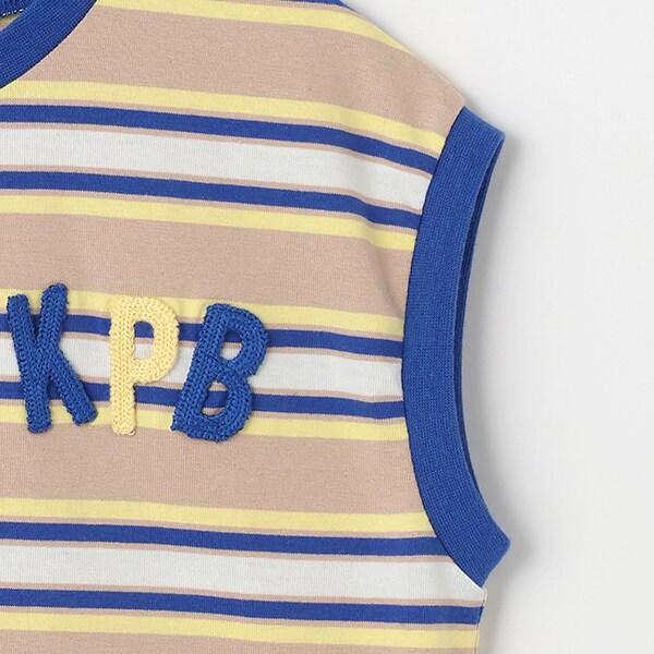 多色條紋無袖T恤