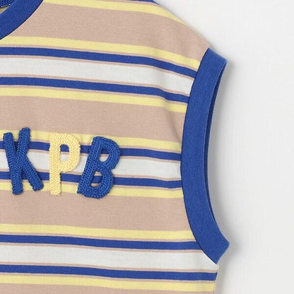 多色條紋無袖T恤