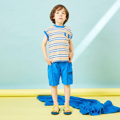 多色條紋無袖T恤