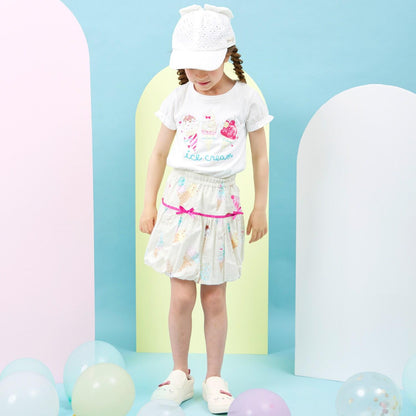 寬幅冰感印花半身裙