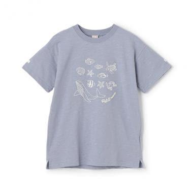 【接觸冷感】海洋刺繡短袖T恤（青少年款）