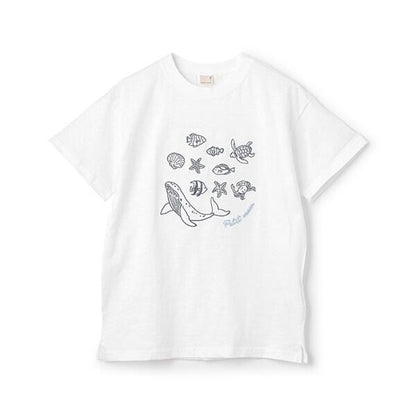 【接觸冷感】海洋刺繡短袖T恤（青少年款）