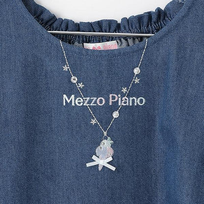 項鍊刺繡 2way牛仔連衣裙