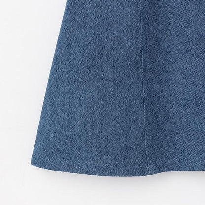 項鍊刺繡 2way牛仔連衣裙