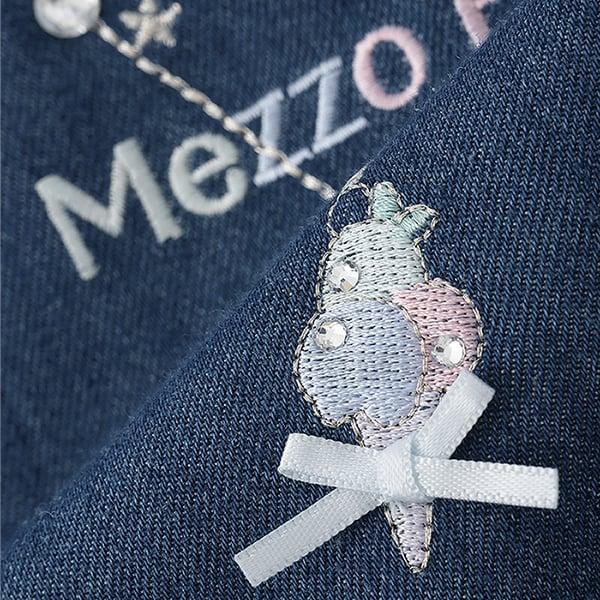 項鍊刺繡 2way牛仔連衣裙