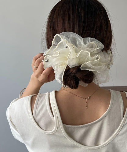 《GOLDY/ゴールディ》絲綢銀色圓點發飾