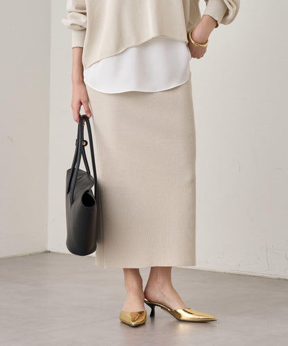 【Loungedress】和紙羅紋針織半身裙