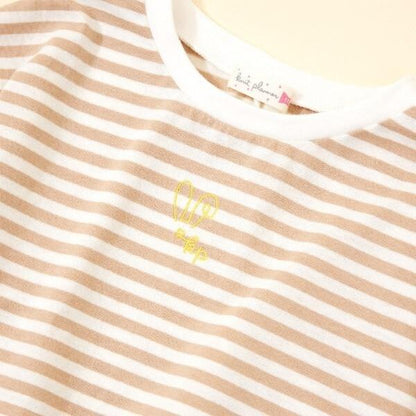 KP coucou? 單點刺繡長袖條紋T恤（80～140）