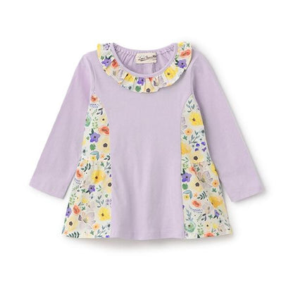 【人氣商品】【直營店無售】花卉圖案拼接層疊長款上衣