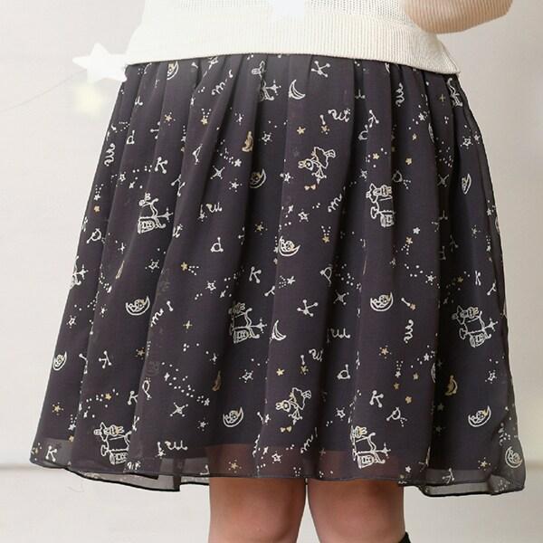 星座圖案雪紡連衣裙（90～150）