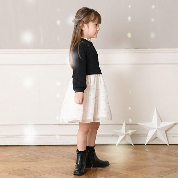 星座圖案雪紡連衣裙（90～150）