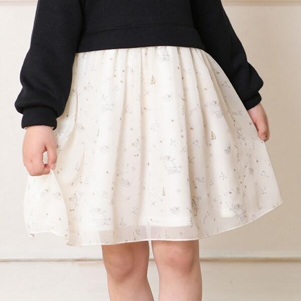 星座圖案雪紡連衣裙（90～150）