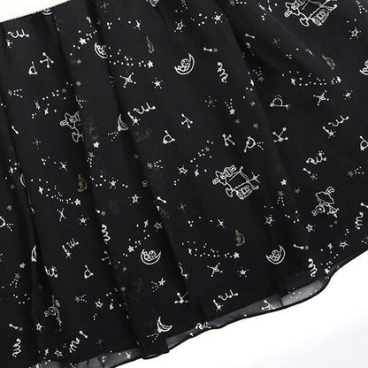 星座圖案雪紡連衣裙（90～150）