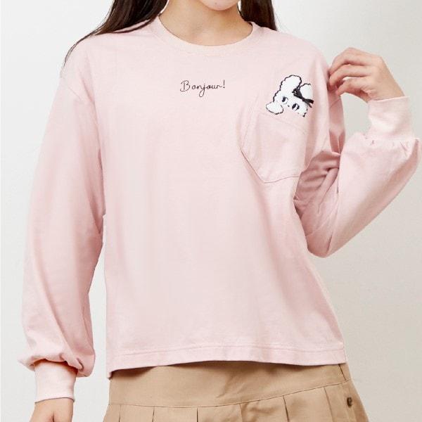 troislapins 兔子刺繡貼布長袖T恤（140～160）