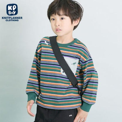KPBOY 多色條紋長袖T恤（90～150）