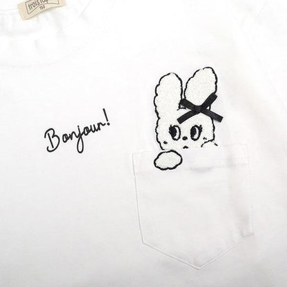 troislapins 兔子刺繡貼布長袖T恤（140～160）