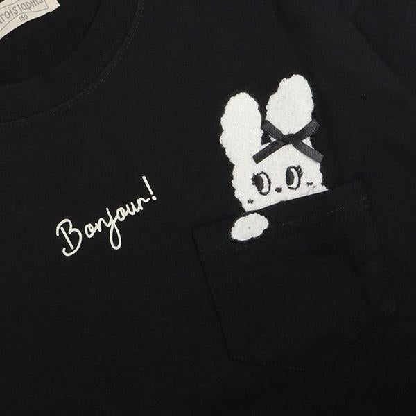 troislapins 兔子刺繡貼布長袖T恤（140～160）