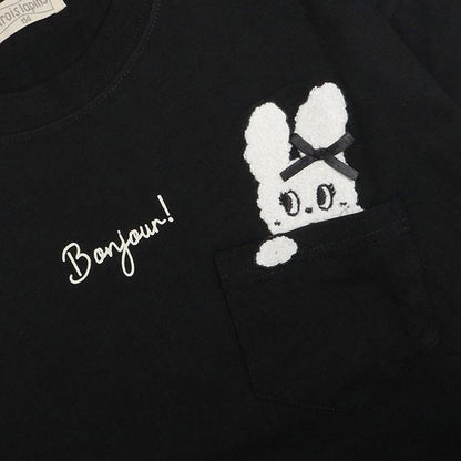 troislapins 兔子刺繡貼布長袖T恤（140～160）