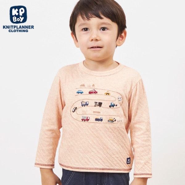 KPBOY 日本製/汽車圖案有機棉雙層長袖T恤（80～150）