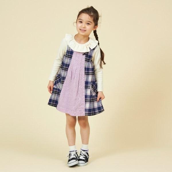格紋雙面穿連衣裙（80～140）