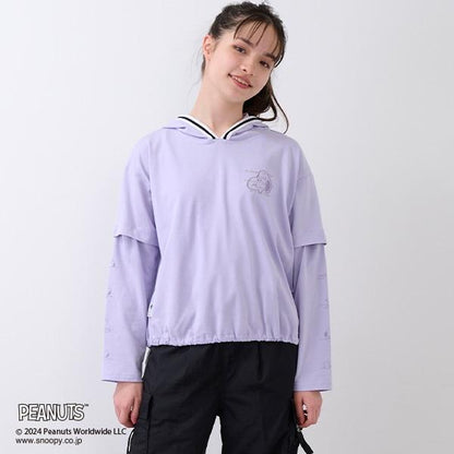 【《PEANUTS》】【清涼】2WAY連帽線條外套