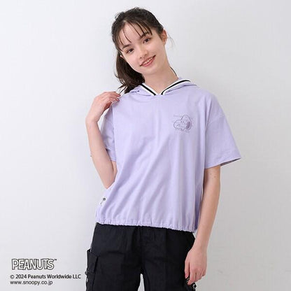 【《PEANUTS》】【清涼】2WAY連帽線條外套