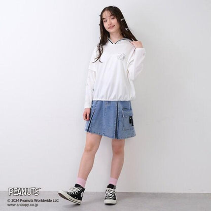 【《PEANUTS》】【清涼】2WAY連帽線條外套