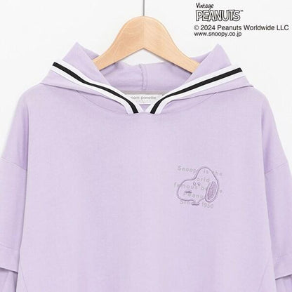 【《PEANUTS》】【清涼】2WAY連帽線條外套