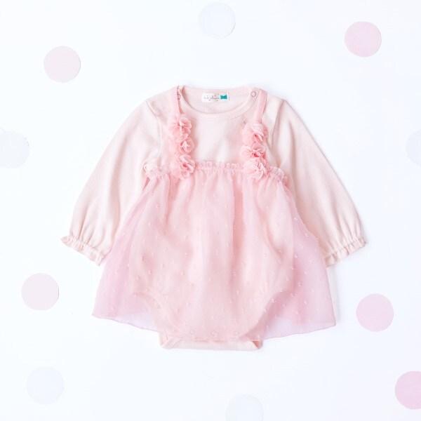 花朵圖案雪紡長款上衣&連體衣套裝