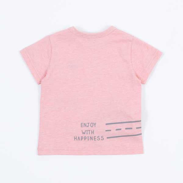 帶車車口袋彩色混紡短袖T恤（80～90）