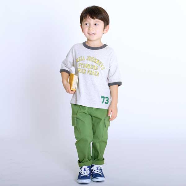 彈力斜紋工裝風長褲（100～130）