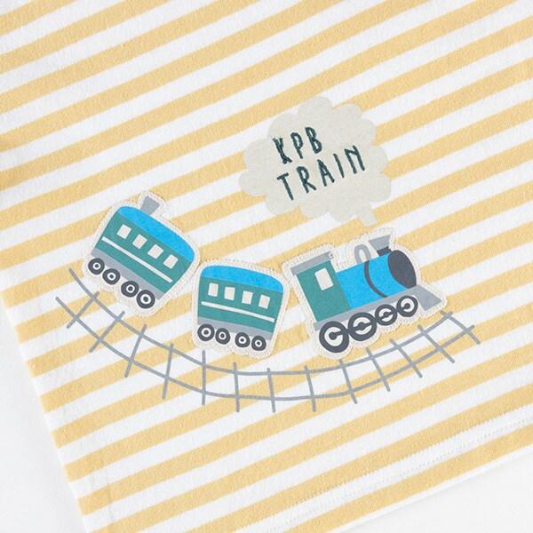 汽車印花貼布條紋T恤（80～90）