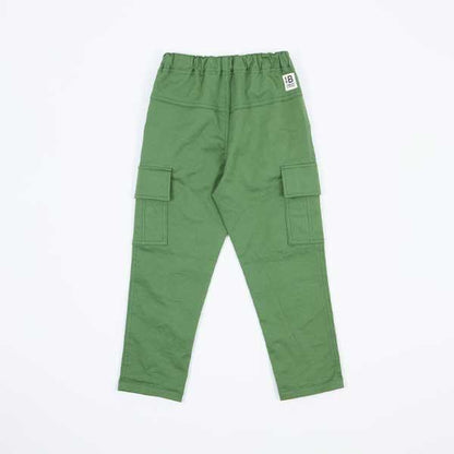 彈力斜紋工裝風長褲（100～130）