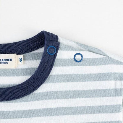 汽車印花貼布條紋T恤（80～90）