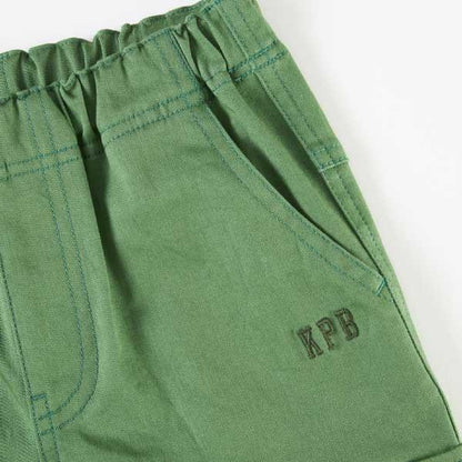 彈力斜紋工裝風長褲（100～130）