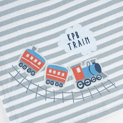 汽車印花貼布條紋T恤（80～90）