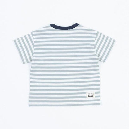 汽車印花貼布條紋T恤（80～90）