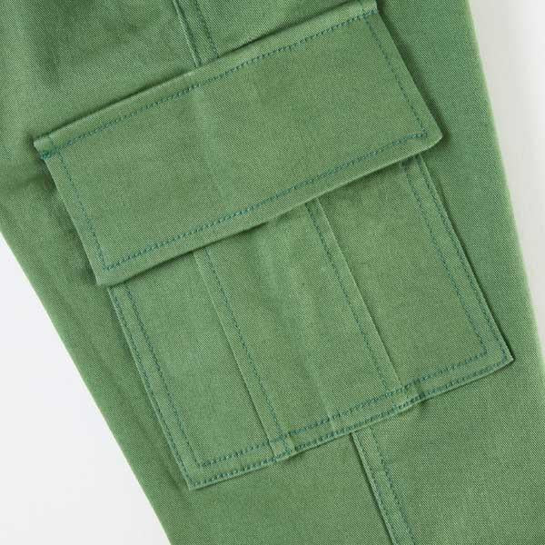 彈力斜紋工裝風長褲（100～130）