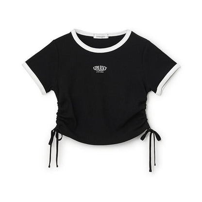 【接觸冷感/清涼】抽繩羅紋T恤