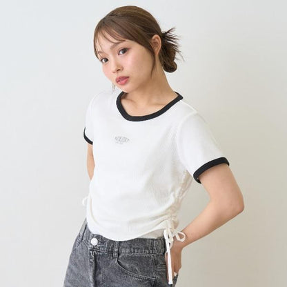 【接觸冷感/清涼】抽繩羅紋T恤
