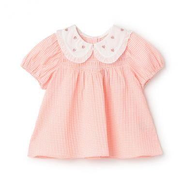 領口愛心刺繡長款上衣