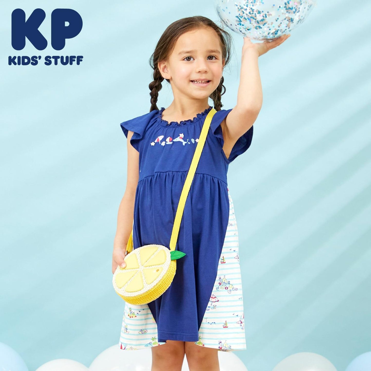 mimi醬度假風圖案木糖醇加工連衣裙