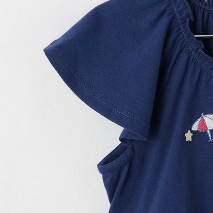 mimi醬度假風圖案木糖醇加工連衣裙